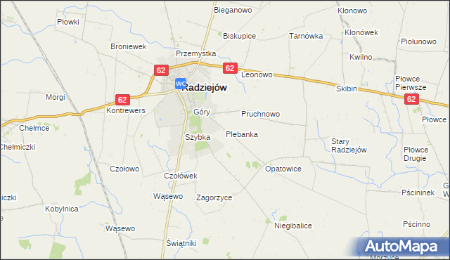 mapa Plebanka gmina Radziejów, Plebanka gmina Radziejów na mapie Targeo