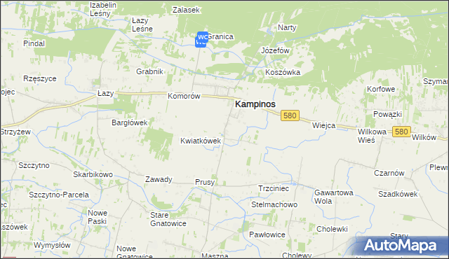 mapa Podkampinos, Podkampinos na mapie Targeo