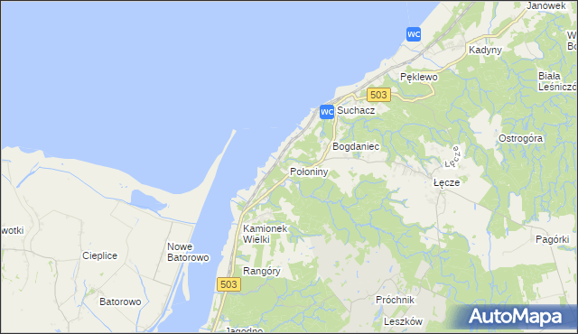 mapa Połoniny, Połoniny na mapie Targeo