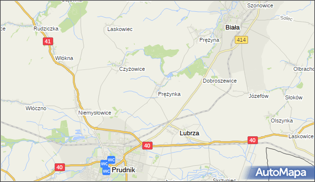mapa Prężynka, Prężynka na mapie Targeo