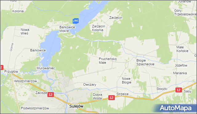 mapa Prucheńsko Małe, Prucheńsko Małe na mapie Targeo