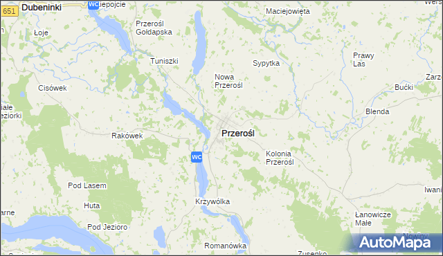 mapa Przerośl, Przerośl na mapie Targeo