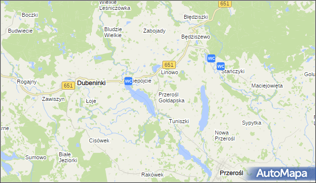mapa Przerośl Gołdapska, Przerośl Gołdapska na mapie Targeo