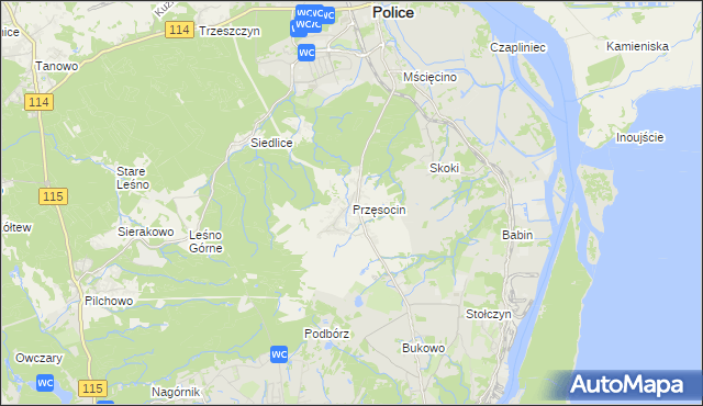 mapa Przęsocin, Przęsocin na mapie Targeo