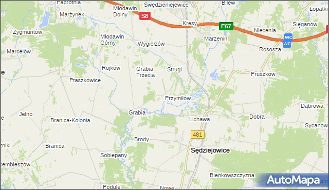 mapa Przymiłów, Przymiłów na mapie Targeo