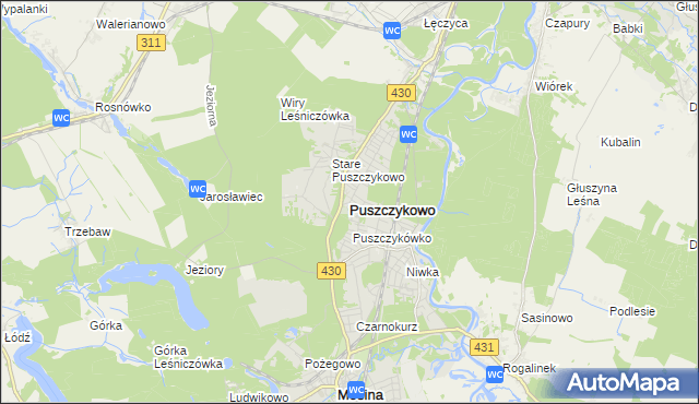 mapa Puszczykowo powiat poznański, Puszczykowo powiat poznański na mapie Targeo