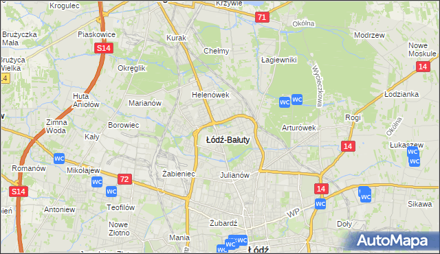 mapa Radogoszcz gmina Łódź, Radogoszcz gmina Łódź na mapie Targeo