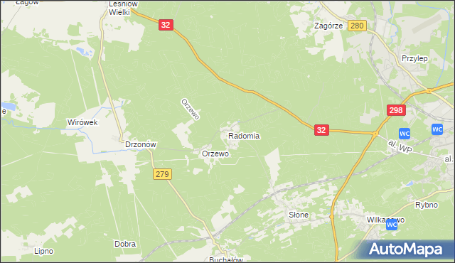 mapa Radomia, Radomia na mapie Targeo