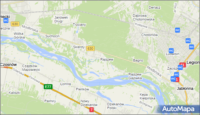 mapa Rajszew, Rajszew na mapie Targeo