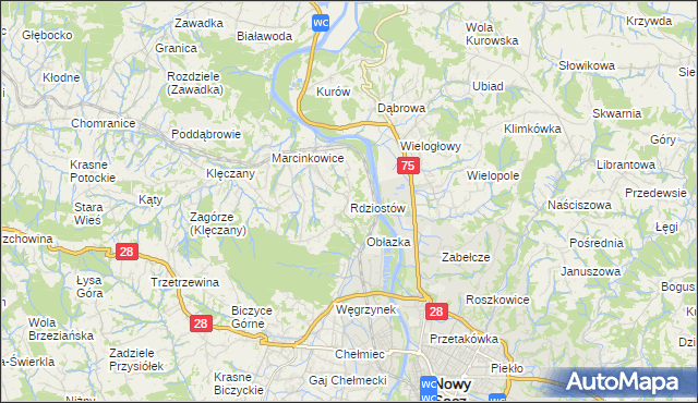 mapa Rdziostów, Rdziostów na mapie Targeo