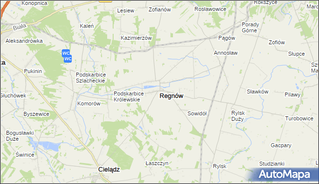 mapa Regnów, Regnów na mapie Targeo