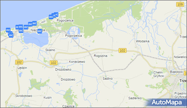 mapa Rogozina, Rogozina na mapie Targeo