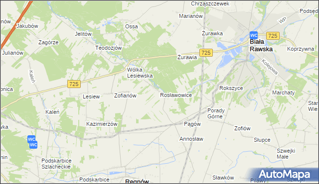 mapa Rosławowice, Rosławowice na mapie Targeo