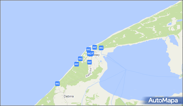 mapa Rowy gmina Ustka, Rowy gmina Ustka na mapie Targeo