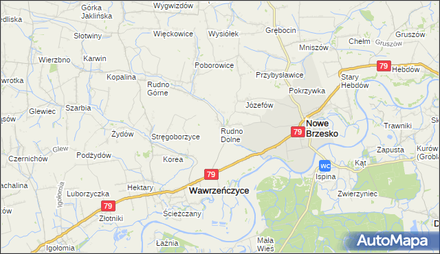 mapa Rudno Dolne, Rudno Dolne na mapie Targeo