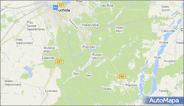 mapa Rudzki Młyn, Rudzki Młyn na mapie Targeo
