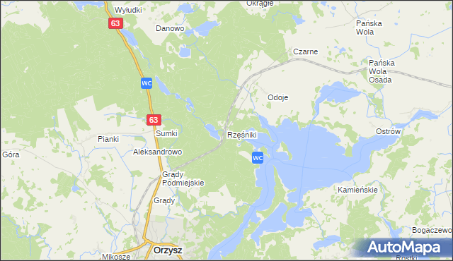 mapa Rzęśniki, Rzęśniki na mapie Targeo