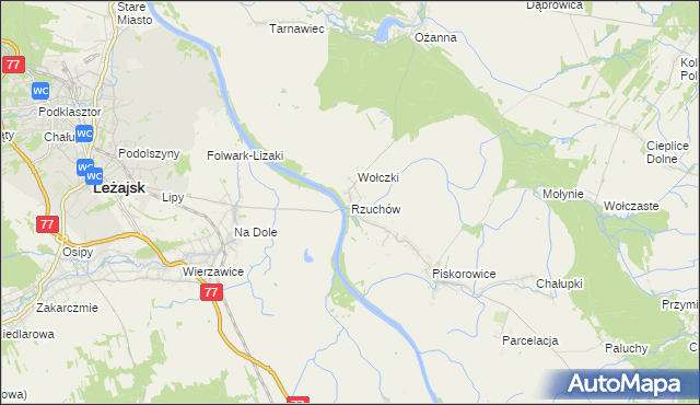 mapa Rzuchów gmina Leżajsk, Rzuchów gmina Leżajsk na mapie Targeo