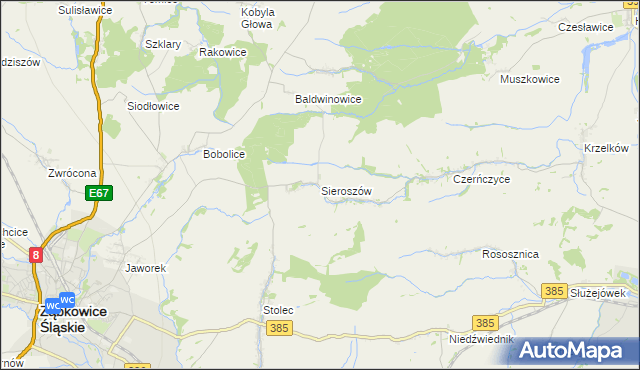 mapa Sieroszów, Sieroszów na mapie Targeo