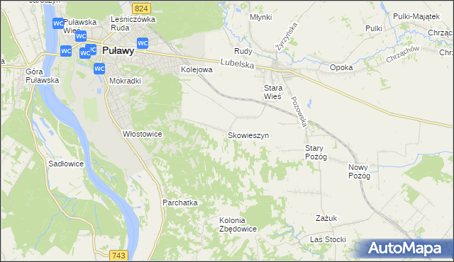 mapa Skowieszyn, Skowieszyn na mapie Targeo