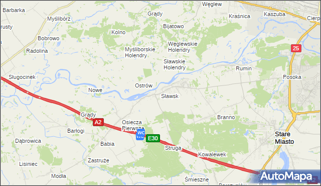 mapa Sławsk, Sławsk na mapie Targeo