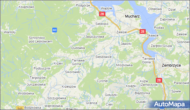 mapa Śleszowice, Śleszowice na mapie Targeo