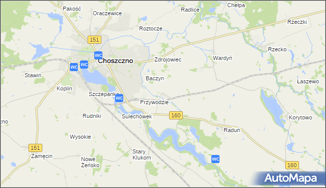 mapa Smoleń gmina Choszczno, Smoleń gmina Choszczno na mapie Targeo