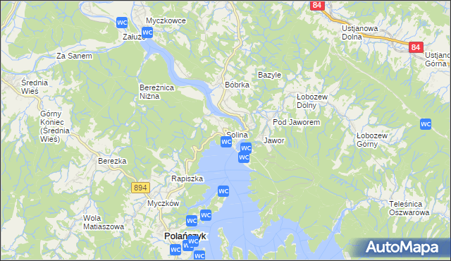 mapa Solina, Solina na mapie Targeo