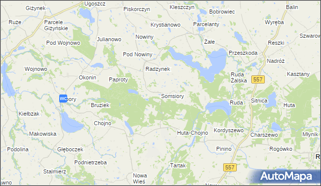 mapa Somsiory, Somsiory na mapie Targeo