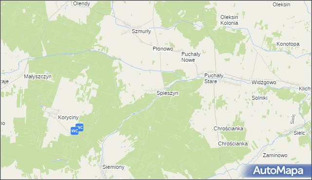 mapa Spieszyn, Spieszyn na mapie Targeo