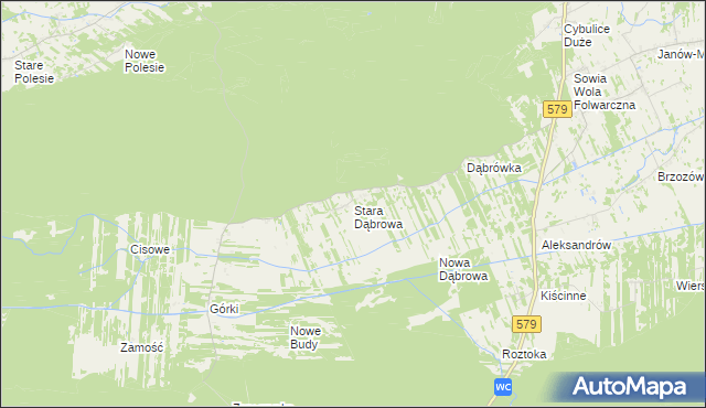 mapa Stara Dąbrowa gmina Leoncin, Stara Dąbrowa gmina Leoncin na mapie Targeo