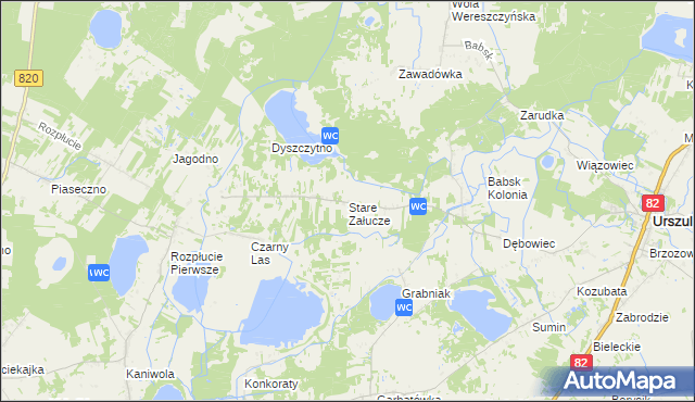 mapa Stare Załucze, Stare Załucze na mapie Targeo