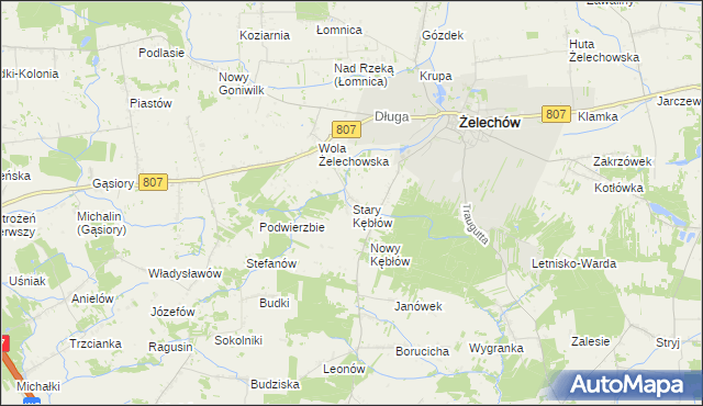 mapa Stary Kębłów, Stary Kębłów na mapie Targeo