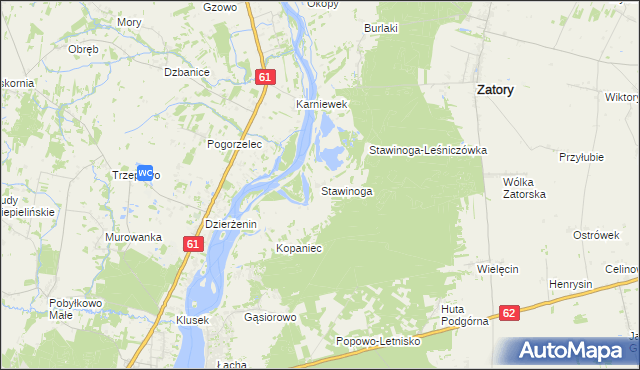 mapa Stawinoga, Stawinoga na mapie Targeo