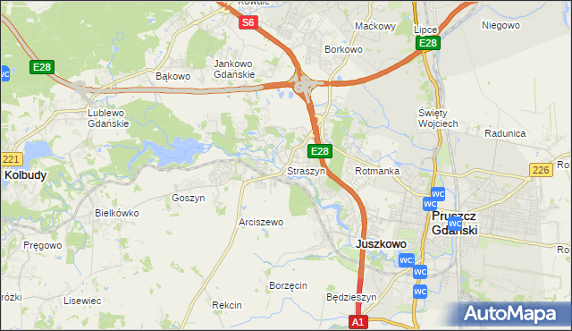mapa Straszyn, Straszyn na mapie Targeo