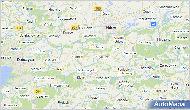 mapa Stryszowa, Stryszowa na mapie Targeo