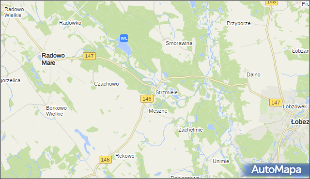 mapa Strzmiele, Strzmiele na mapie Targeo