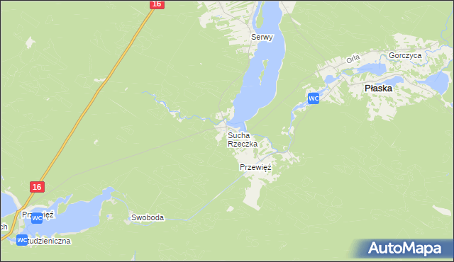 mapa Sucha Rzeczka, Sucha Rzeczka na mapie Targeo