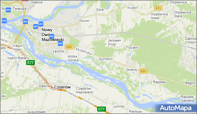 mapa Suchocin gmina Jabłonna, Suchocin gmina Jabłonna na mapie Targeo