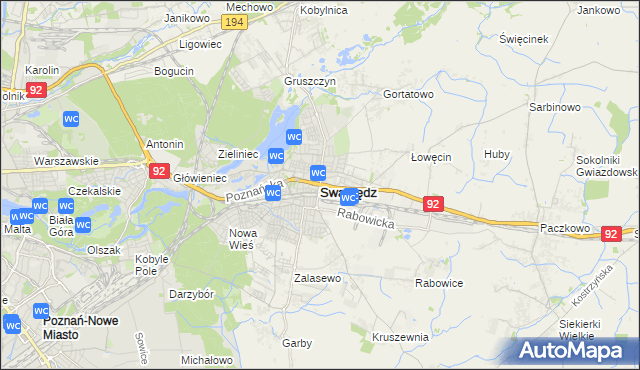 mapa Swarzędz, Swarzędz na mapie Targeo