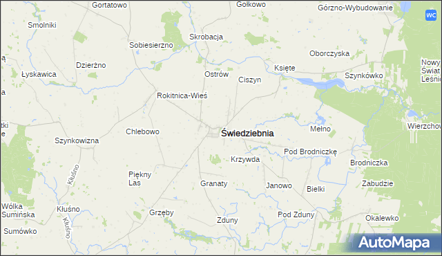 mapa Świedziebnia, Świedziebnia na mapie Targeo