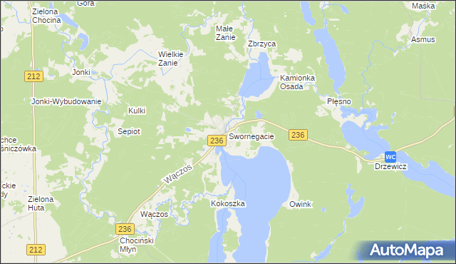 mapa Swornegacie, Swornegacie na mapie Targeo