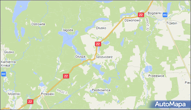 mapa Szczuczarz, Szczuczarz na mapie Targeo