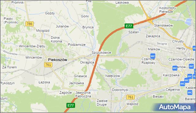 mapa Szczukowskie Górki, Szczukowskie Górki na mapie Targeo