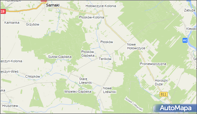mapa Terlików, Terlików na mapie Targeo
