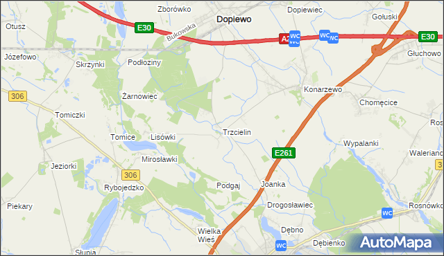 mapa Trzcielin, Trzcielin na mapie Targeo