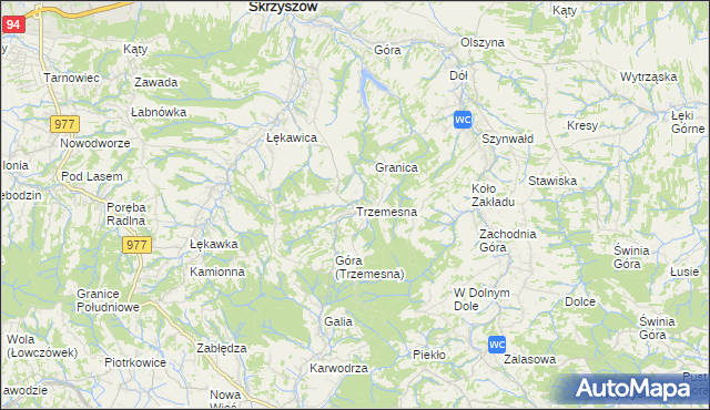 mapa Trzemesna, Trzemesna na mapie Targeo