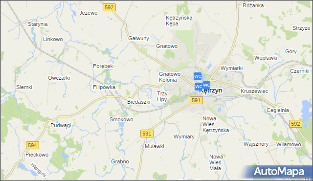 mapa Trzy Lipy, Trzy Lipy na mapie Targeo