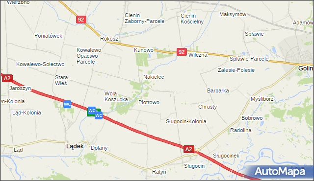 mapa Wacławów gmina Lądek, Wacławów gmina Lądek na mapie Targeo