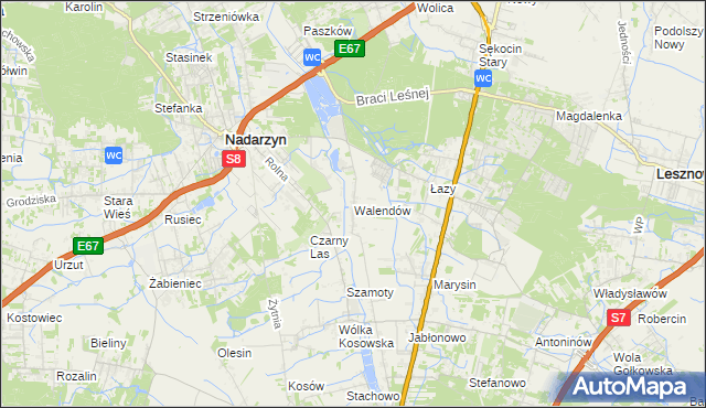 mapa Walendów, Walendów na mapie Targeo